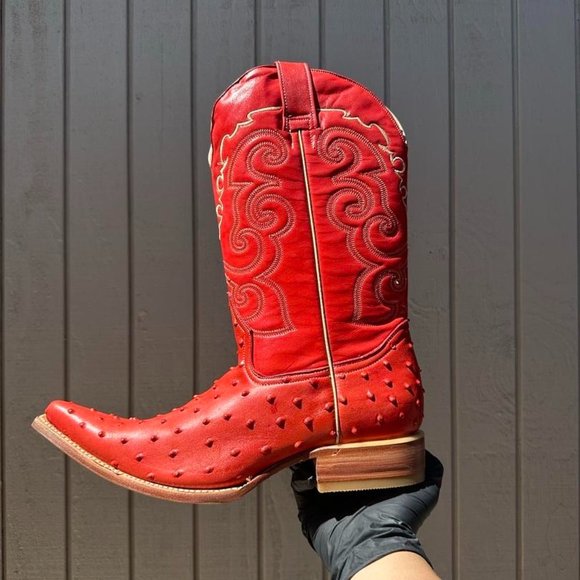 #22 Red Ostrich Finish Western Boot main image 5